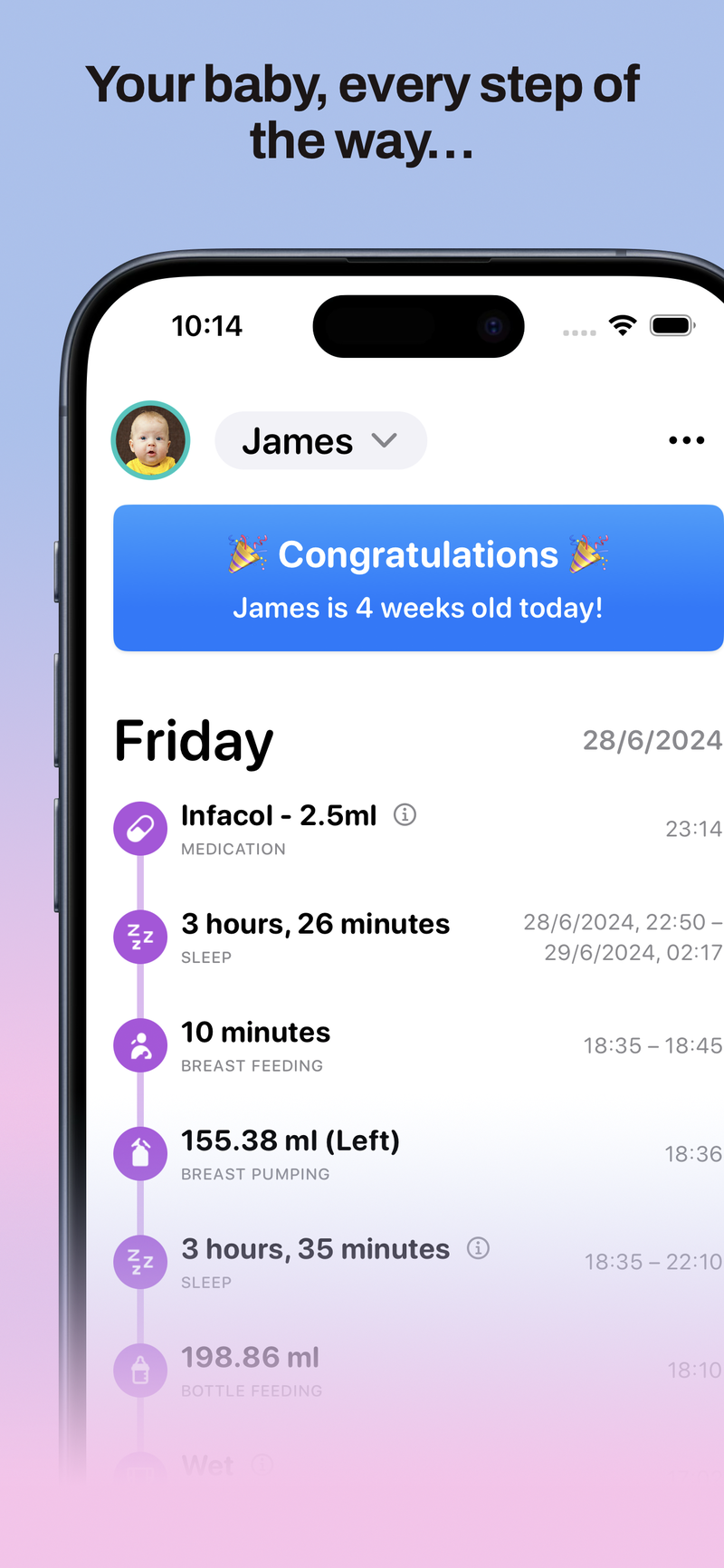 BabyTrack App Screenshot